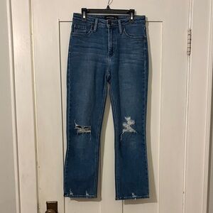 Women's Straight Leg Jeans - Dark Blue